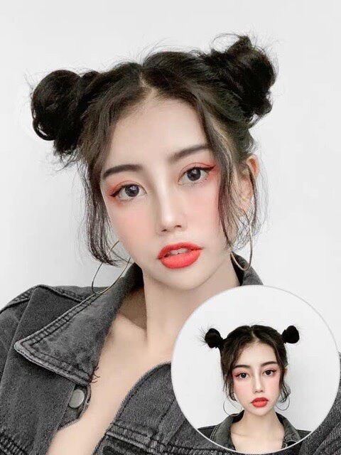 Set 2 Búi tóc giả, búi cột thẳng dùng để búi củ tỏi hoặc búi natra