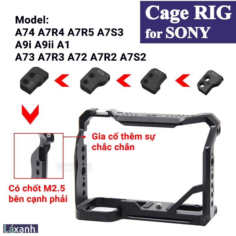 Khung bảo vệ rig cage máy ảnh sony a7m4 a74 a7iv a7r5 a7r4 a7s3 a9 a9ii a1 a7m3 a73 a7iii a7r3 a7s4 a72 a7s2 a7r2 a7s