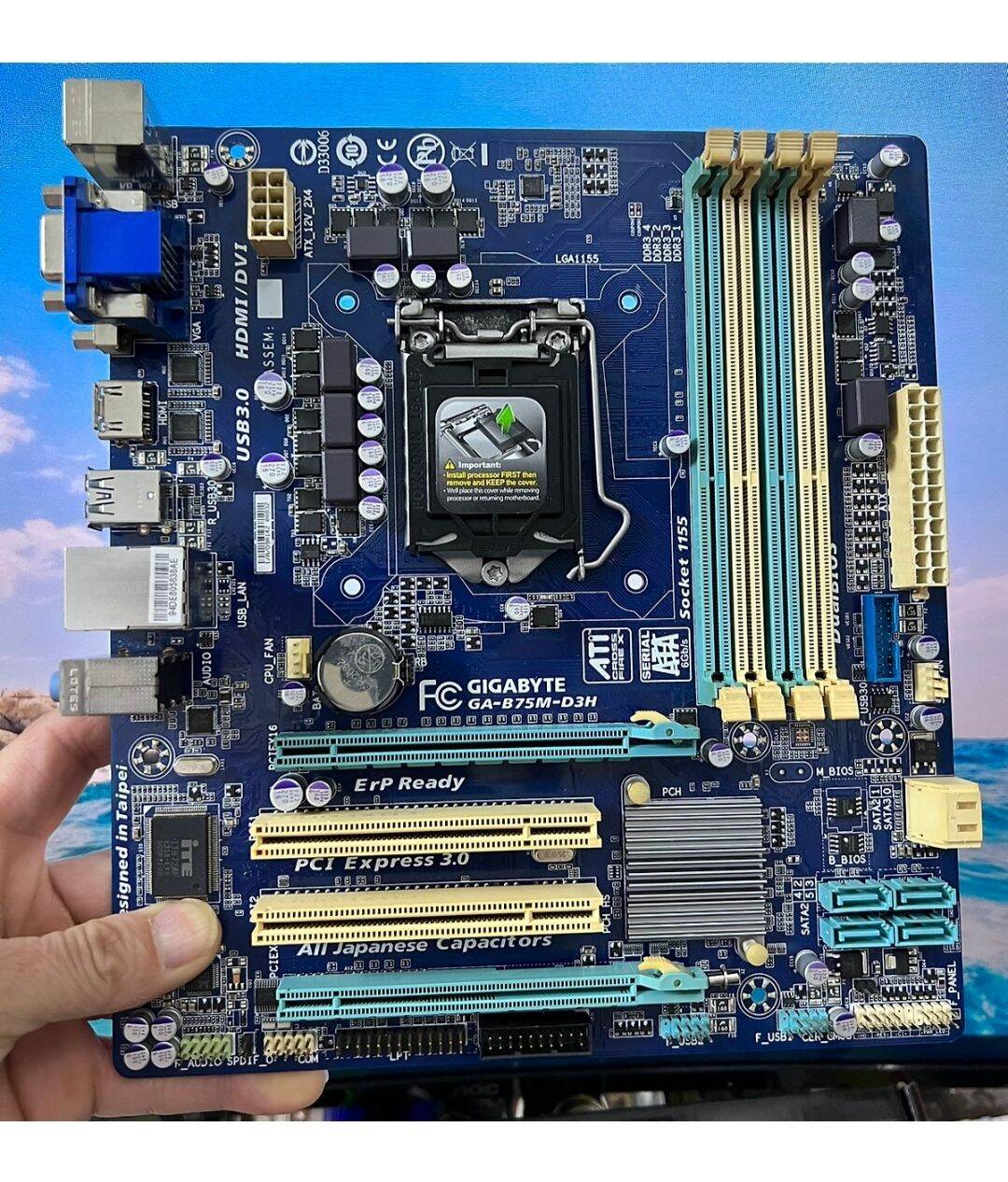 Main B75 gigabyte 4 khe ram kèm Fe