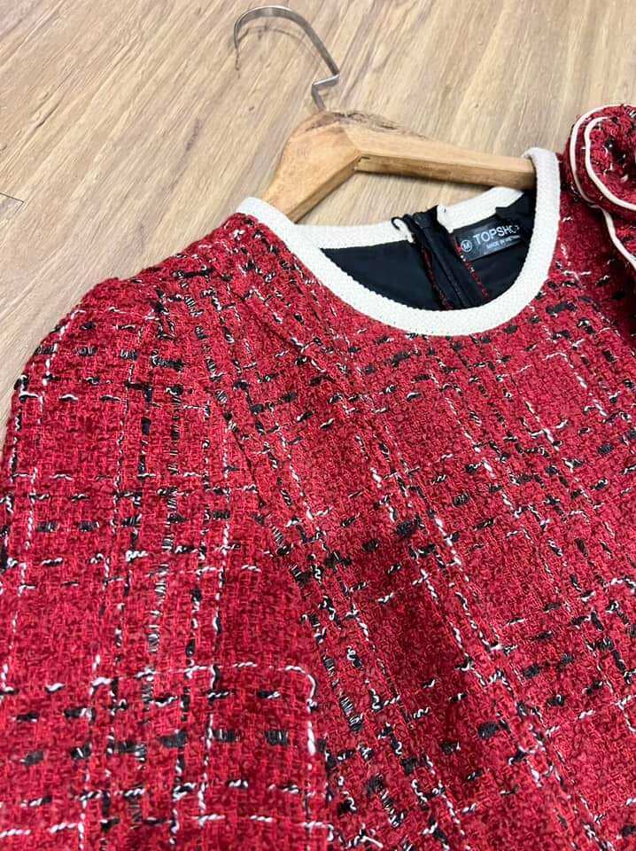 Đầm Topshop peplum, chất dạ phối voan