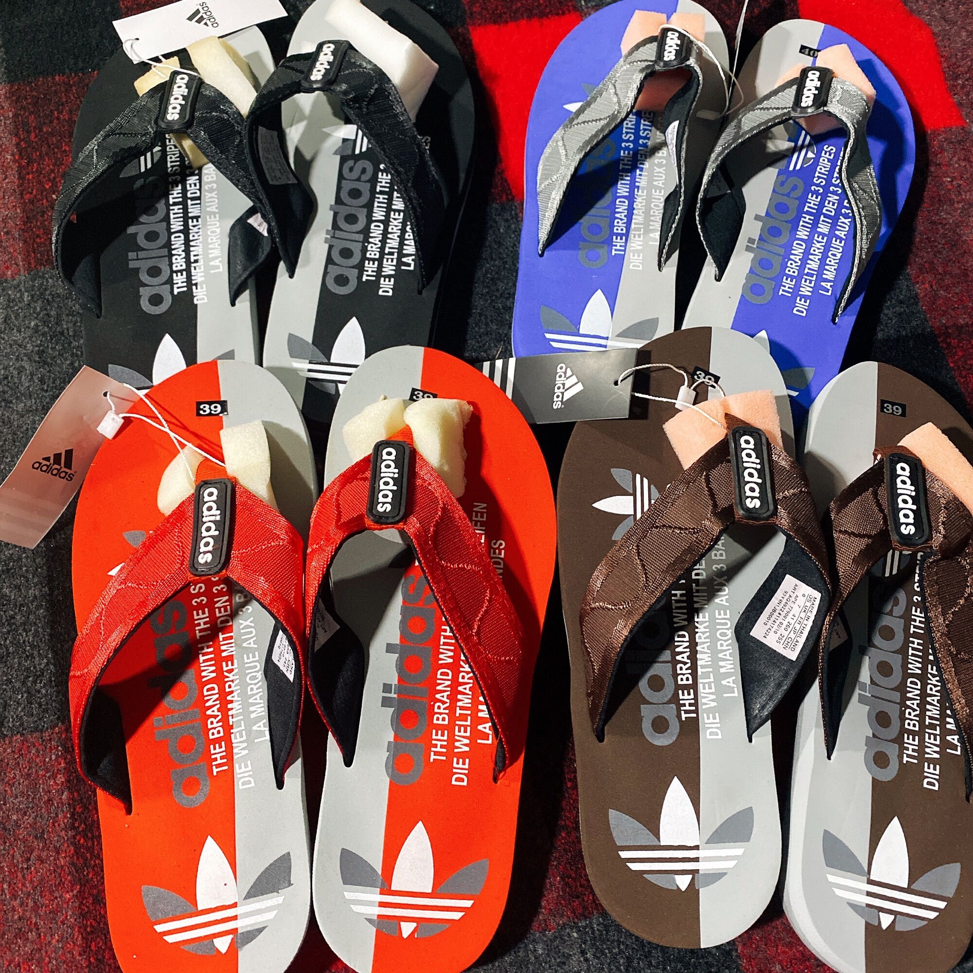 Dép kẹp Adidas Thái Lan Quai vải có Hoa Văn
