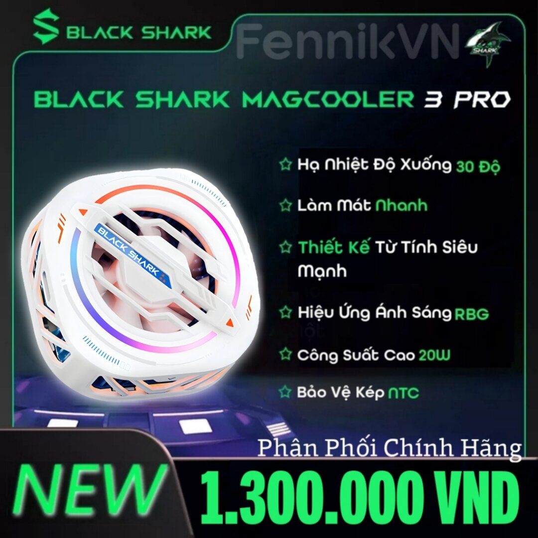 Quạt Tản Nhiệt Black Shark MagCooler 3 Pro Phiên Bản Từ Tính - Màu Trắng