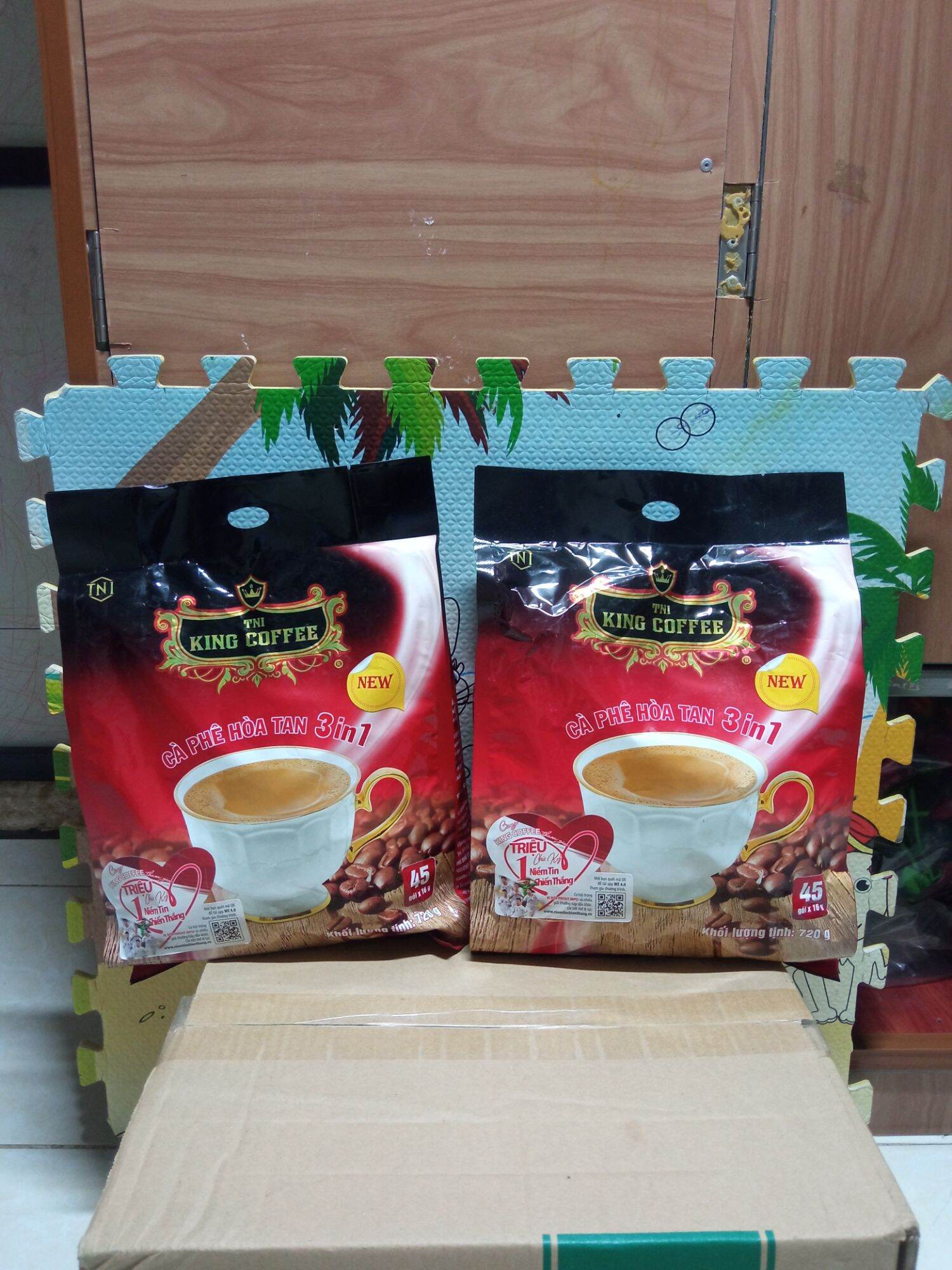 combo 2 bịch cà phê hòa tan King cofee bịch 45 tick