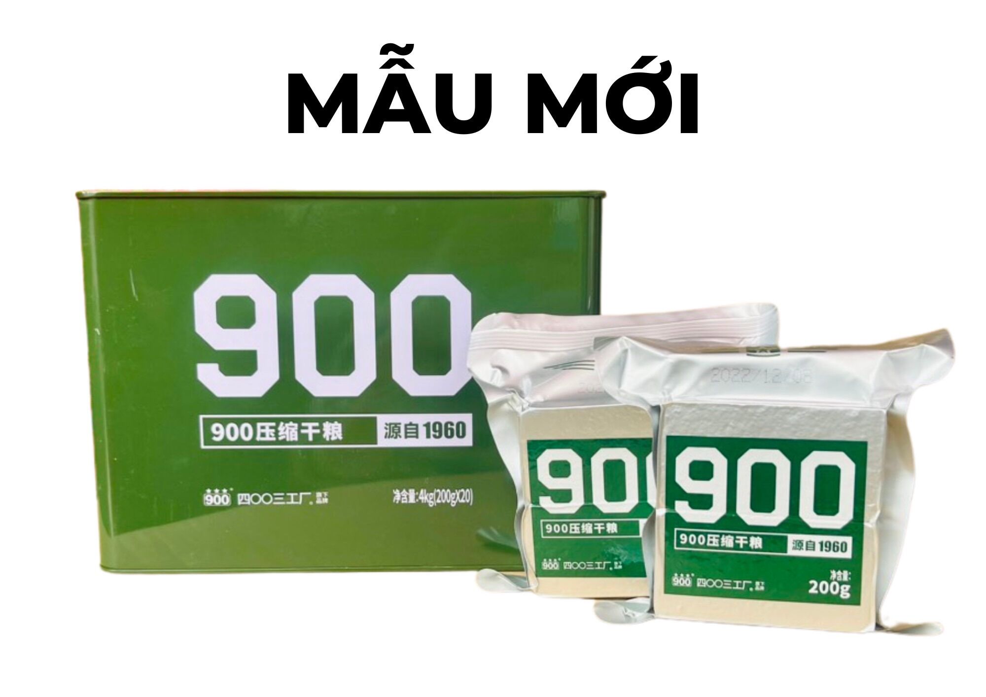 LƯƠNG KHÔ QUÂN ĐỘI TRUNG QUỐC 900, LƯƠNG KHÔ HỘP SẮT 4KG - HÀNG CHUẨN 900*** TẦN HOÀNG ĐẢO