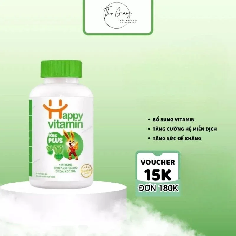 Kẹo dẻo happy vitamin kids plus giúp bổ sung vitamin tổng hợp cho bé hộp 300g