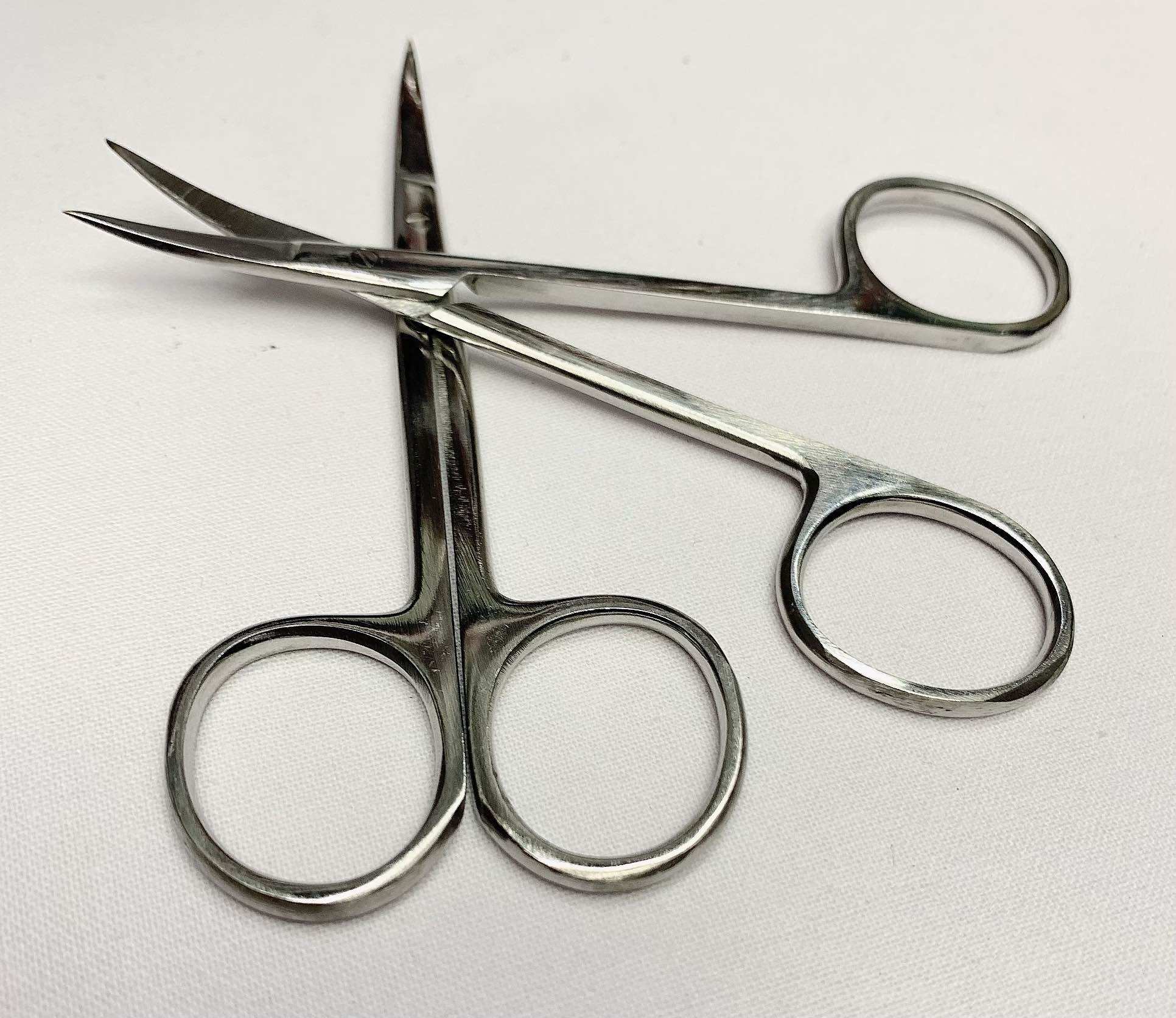 Kéo inox có loại mũi thẳng và mũi cong dài 10,5cm, kéo tốt của Pakistan