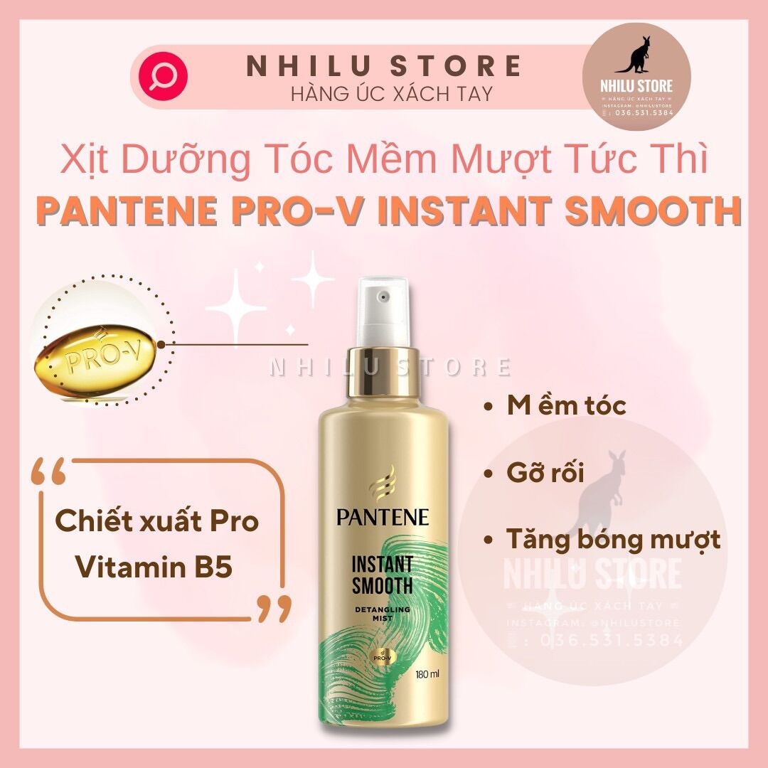 Xịt dưỡng tóc mềm mượt tức thì Pantene Pro - V 180ml