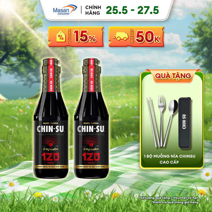 Combo 2 Chai Nước Tương Chin-su Ủ tự nhiên 120 ngày chai x 300ml