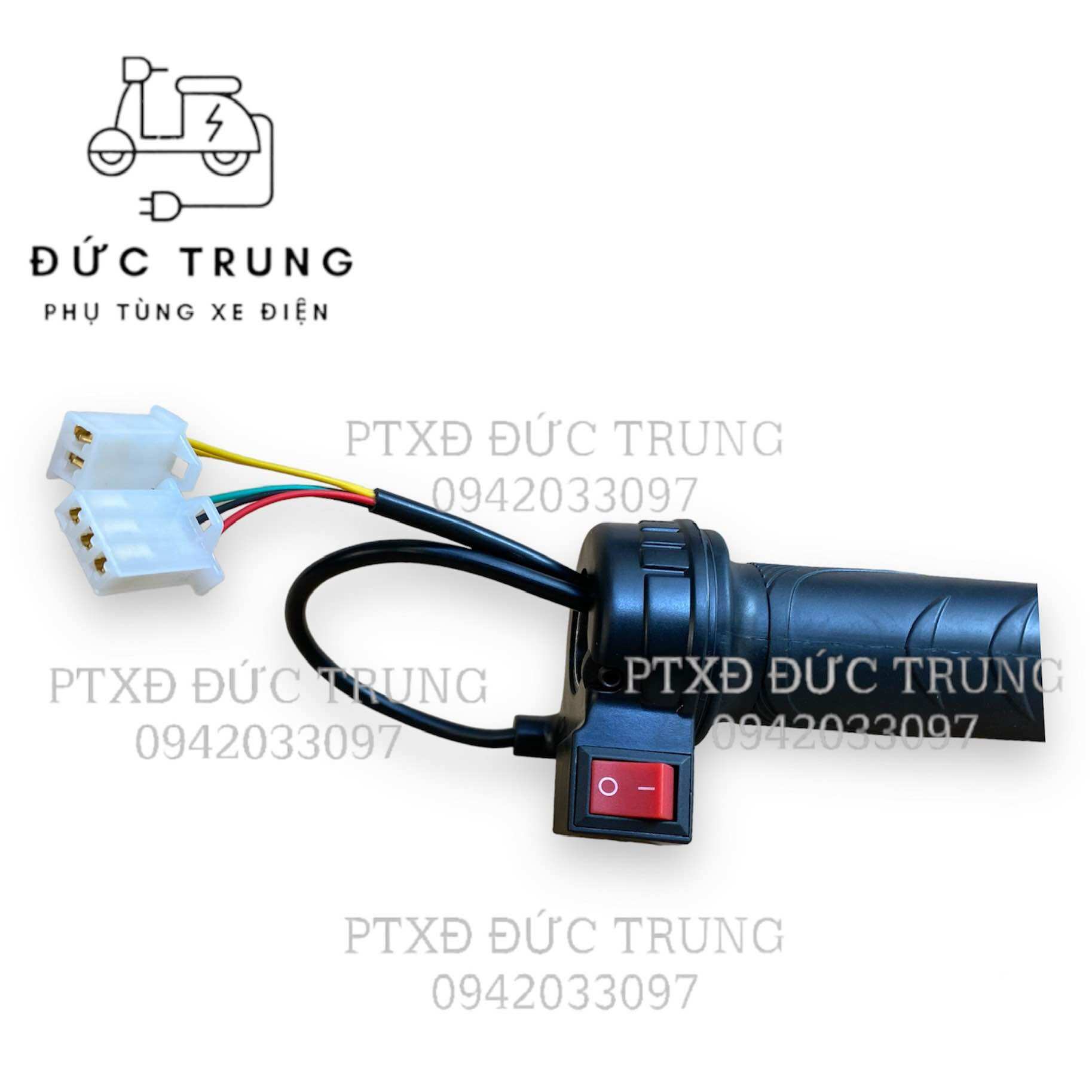 Tay ga xe điện có nút còi, đèn