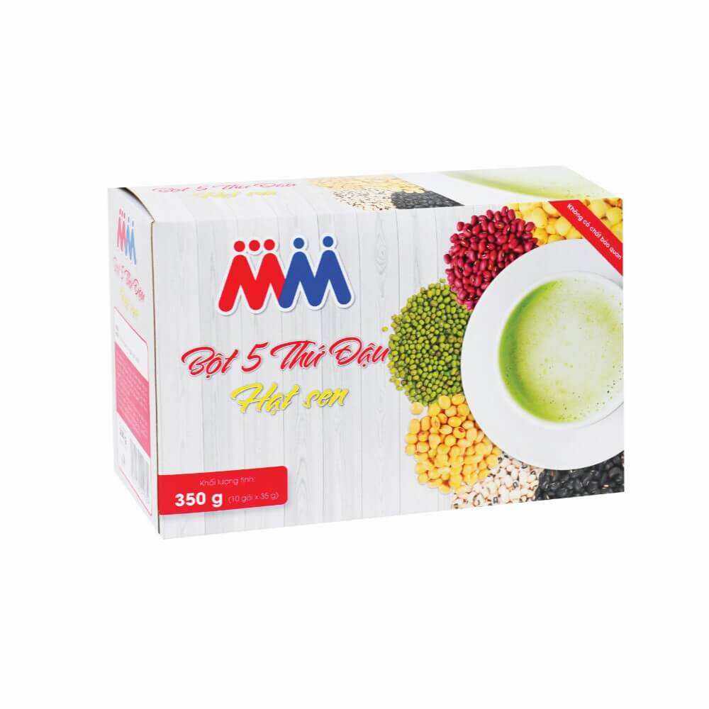 ] Bột 5 Thứ Đậu Hạt Sen MM Hộp 10 Gói x 35G