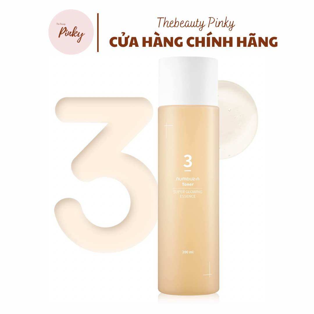 Toner cấp ẩm làm sáng da numbuzin super glowing essence toner 200ml