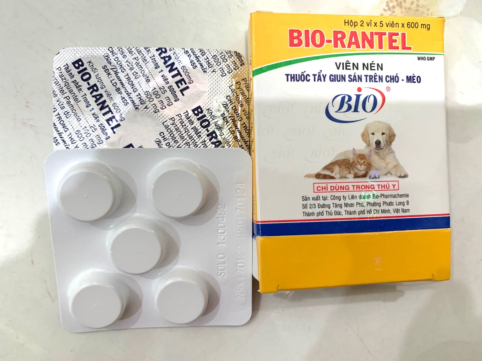 10 Viên nén xổ lãi, giun, sán chó, mèo.