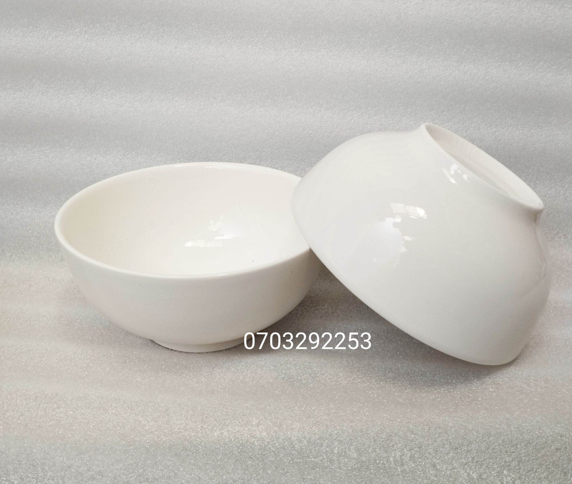 (HCM) Combo 2 tô sứ 18cm x 7 cm  trắng (tô 7 khum)
