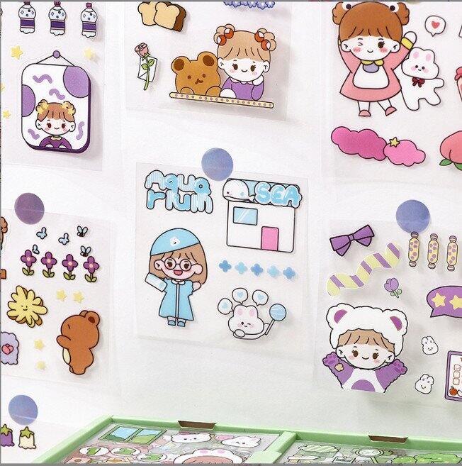 Hộp 100 tấm sticker dán trang trí, chất liệu không thấm nước