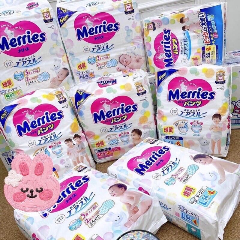 Bỉm merries nội địa nhật cộng miếng