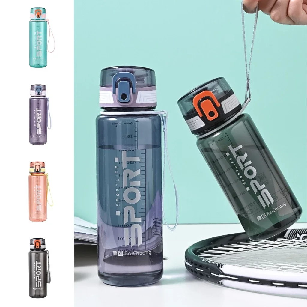 Bình nước Thể thao di động Cốc nước thể thao Ngoài trời Dung tích lớn 600ml