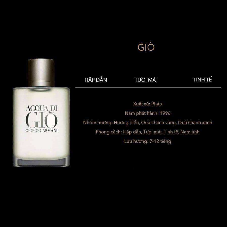 Nước hoa nam acqua di giò - giò trắng edt - nước hoa chiết chính hãng authentic