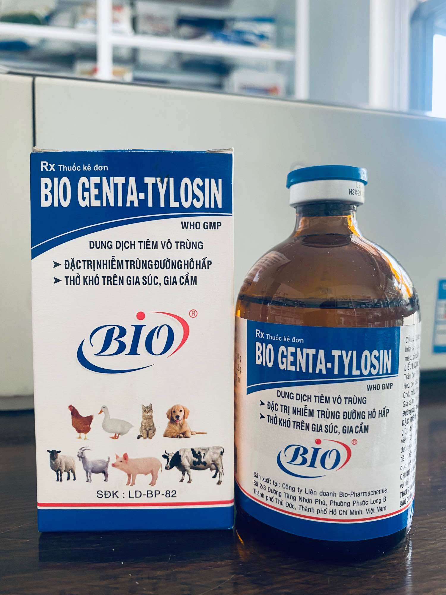 Bio Genta-Tylosin 20,100ml Cough, Wheezing, Diarrhea, Vomiting, Runny Nose in Dogs, Cats, Fighting Chickens, Pigs, Cattle and Poultry
