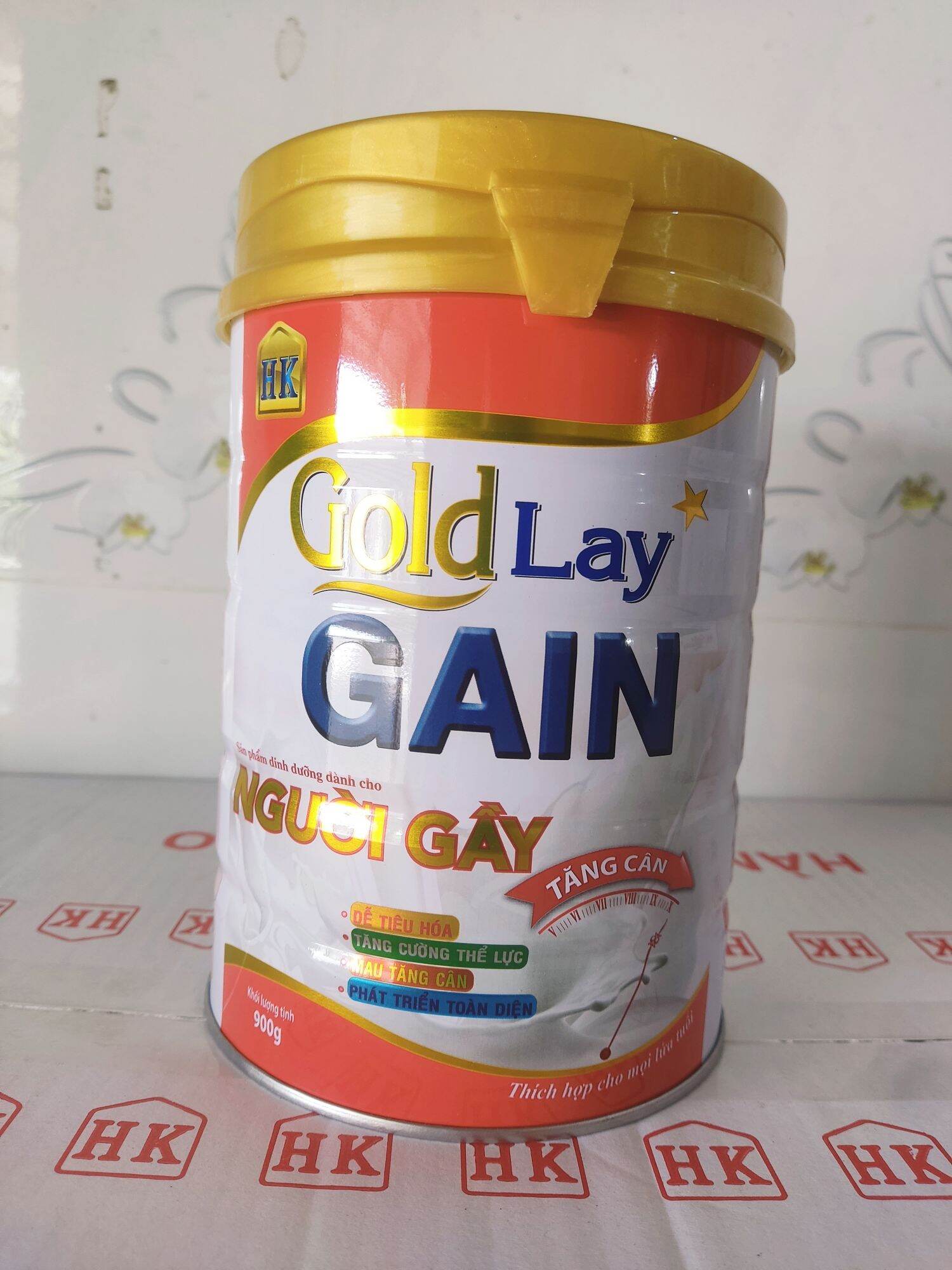Sữa bột dinh dưỡng tăng cân cho người gầy Goldlay Gain lon 900g