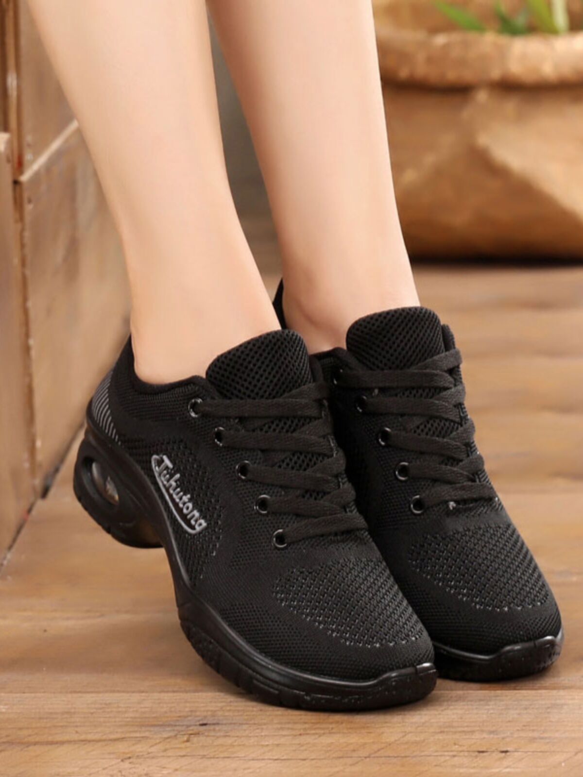 Giày Khiêu Vũ Vuông Mới Cho Nữ Giày Khiêu Vũ Liangliang Mùa Hè Lưới Cao Gót Trung Bình Đế Mềm Giày Khiêu Vũ Vuông