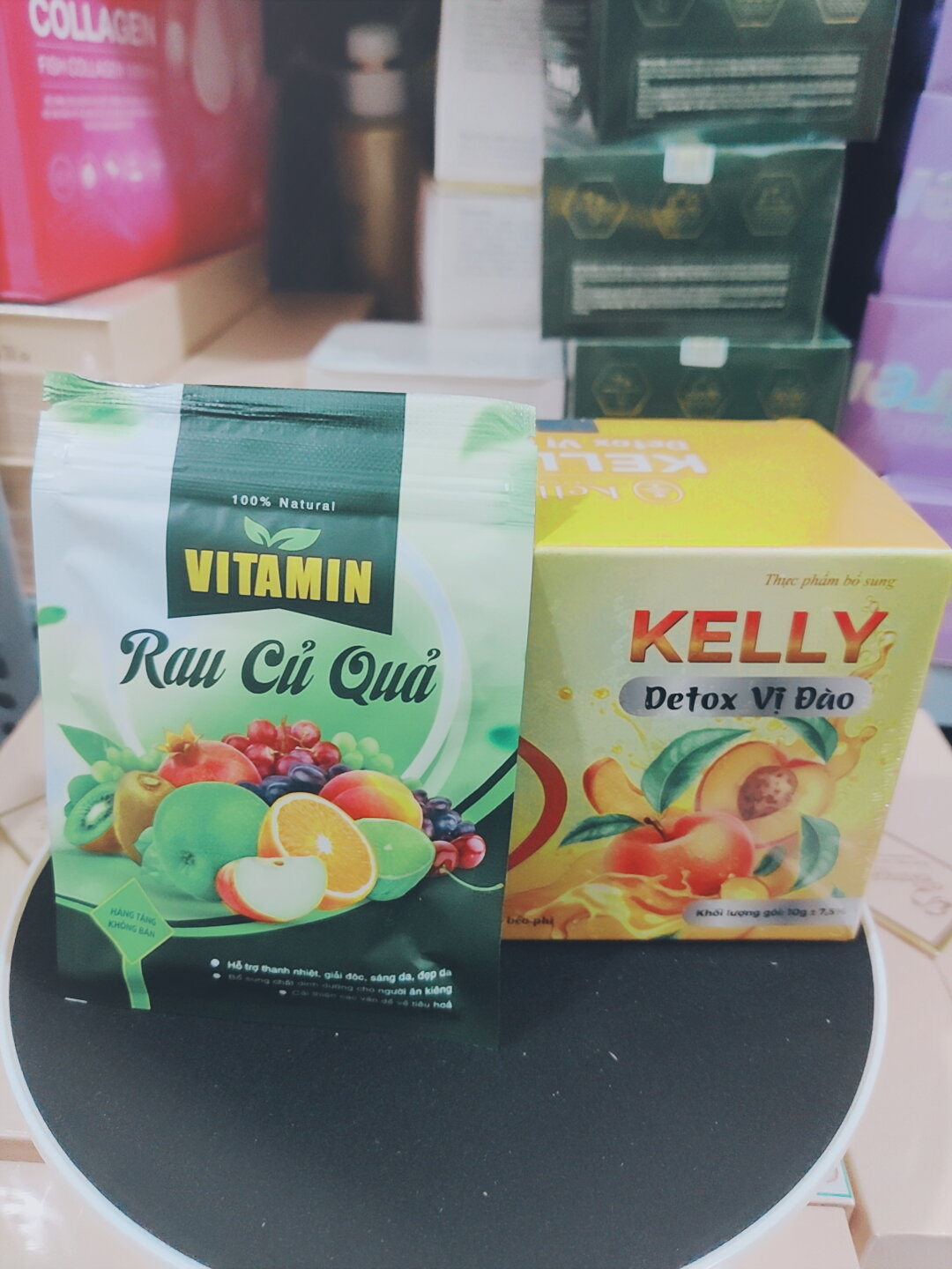 Detox Kelly Hương Vị Trà Bí Đao Hoặc Vị Trà Đào tặng vitamin rau củ