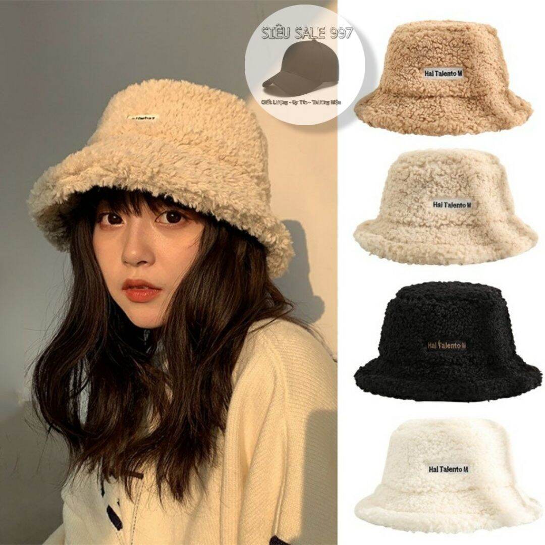 MŨ BUCKET LÔNG CỪU HOT, NÓN RỘNG VÀNH RETRO PHONG CÁCH HÀN QUỐC SIÊU ĐẸP