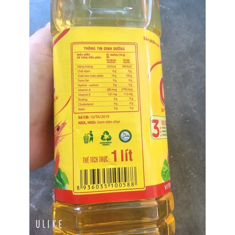Dầu thực vật tường an olita chai 1L