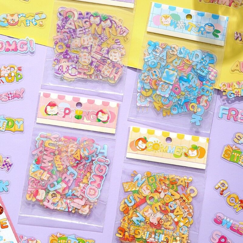 Túi 45 sticker chữ siêu xinh