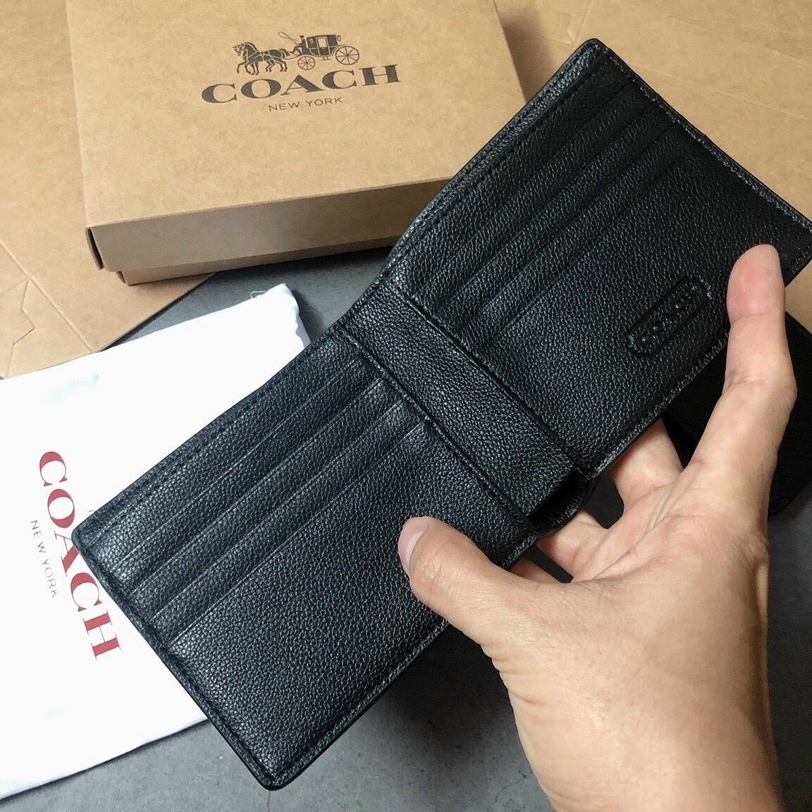 Ví ngắn Coach for men da mềm xuất chuẩn