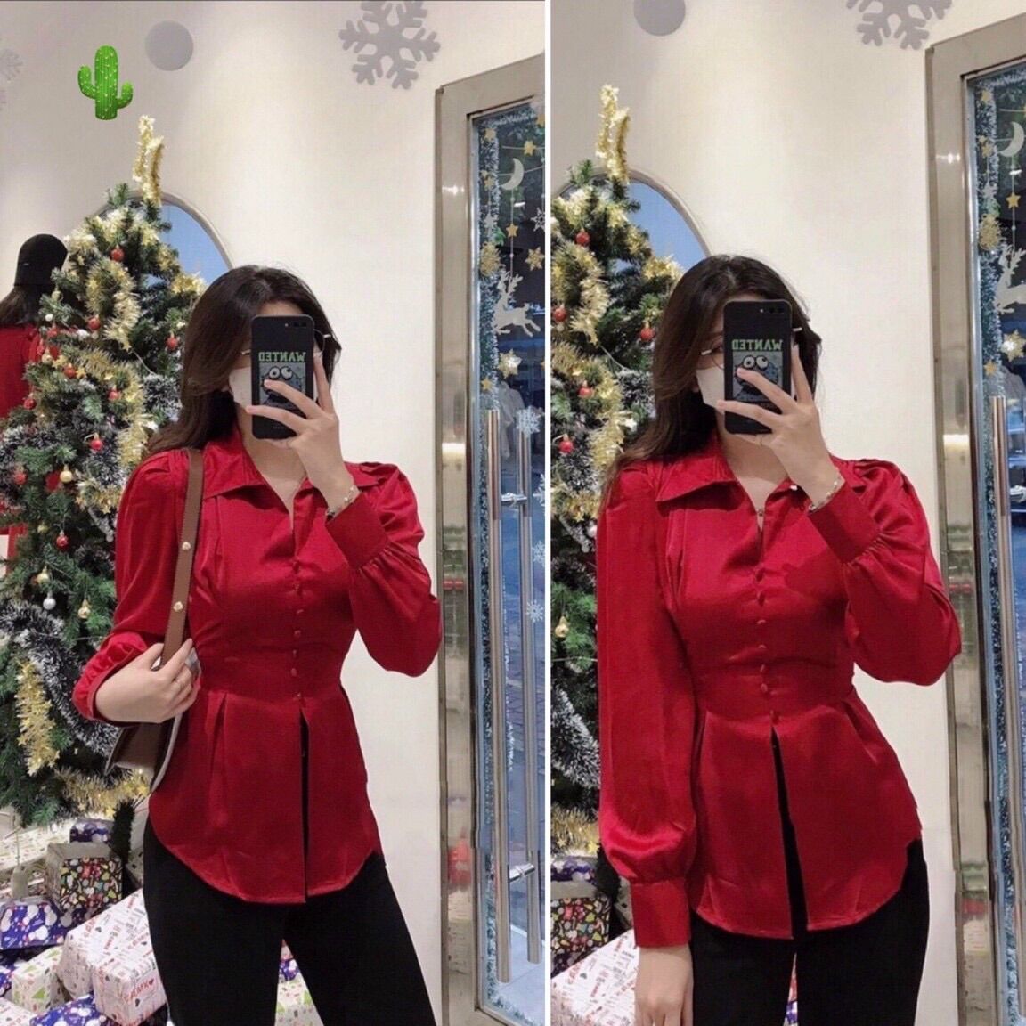[HOÀN TIỀN 50K + ÁP MÃ GIẢM SÂU 8%] [ HCM] ÁO SƠ MI ĐẸP ÁO TIỂU THƯ CỘT NƠ SAU FROM DƯỚI 50KG