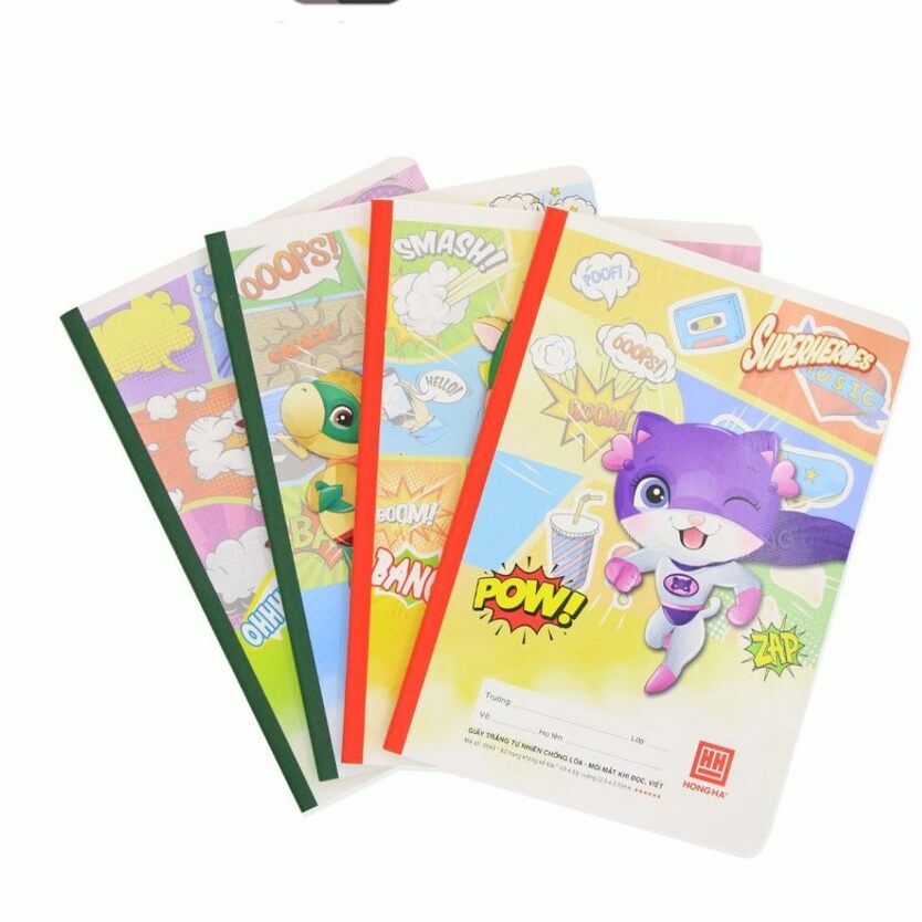 Vở 4 ô ly hồng hà 80 trang, vở ô ly mã 0549 gabu