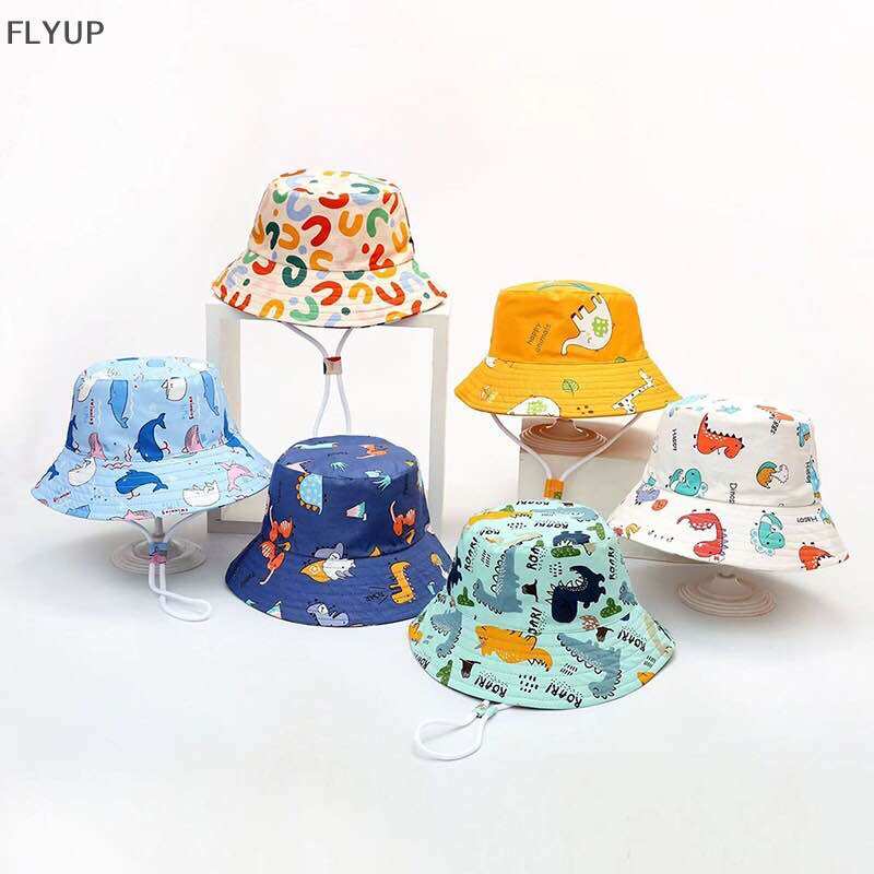 Mũ bucket có vành cho bé gái bé trai 2-5 tuổi, mũ vành tròn che nắng hoạ tiết hoạt hình dễ thương