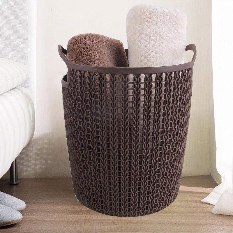 Sọt nhựa đa năng đan mây mầu kem