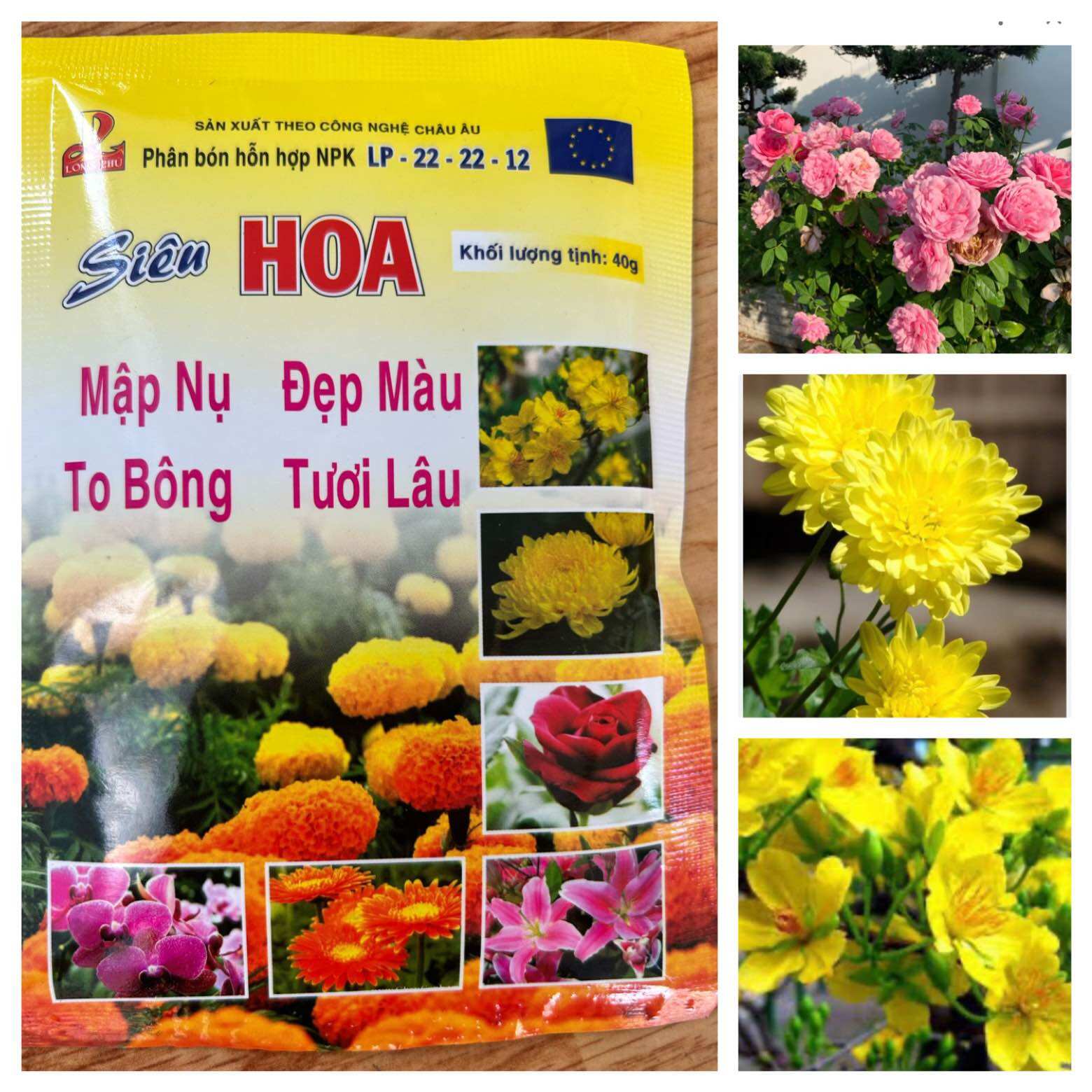 Phân bón lá Siêu hoa-mập nụ, to bông 40g