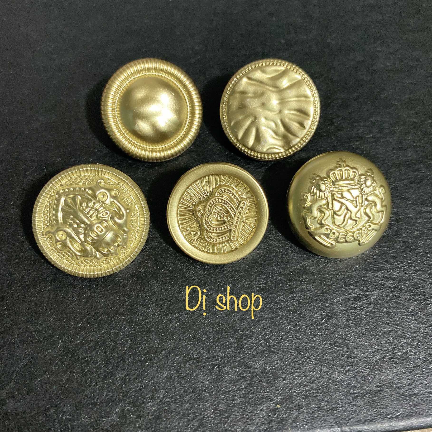 Set 5 nút nhựa giả đồng size 2.1cm