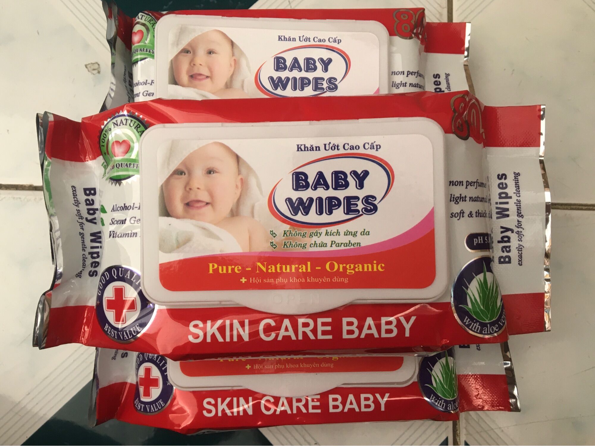 KHĂN ƯỚT BABYWIPES ĐỎ 80GR KHÔNG MÙI
