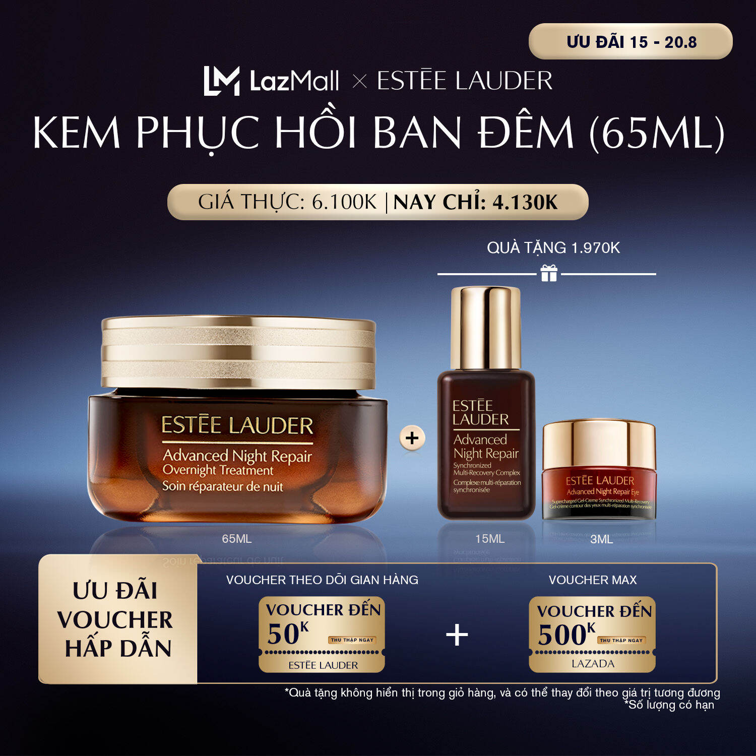 MỚI Kem phục hồi ban đêm Advanced Night Repair Overnight Treatment 65ml Khôi phục da ban đêm, cấp ẩm và chống lão hóa