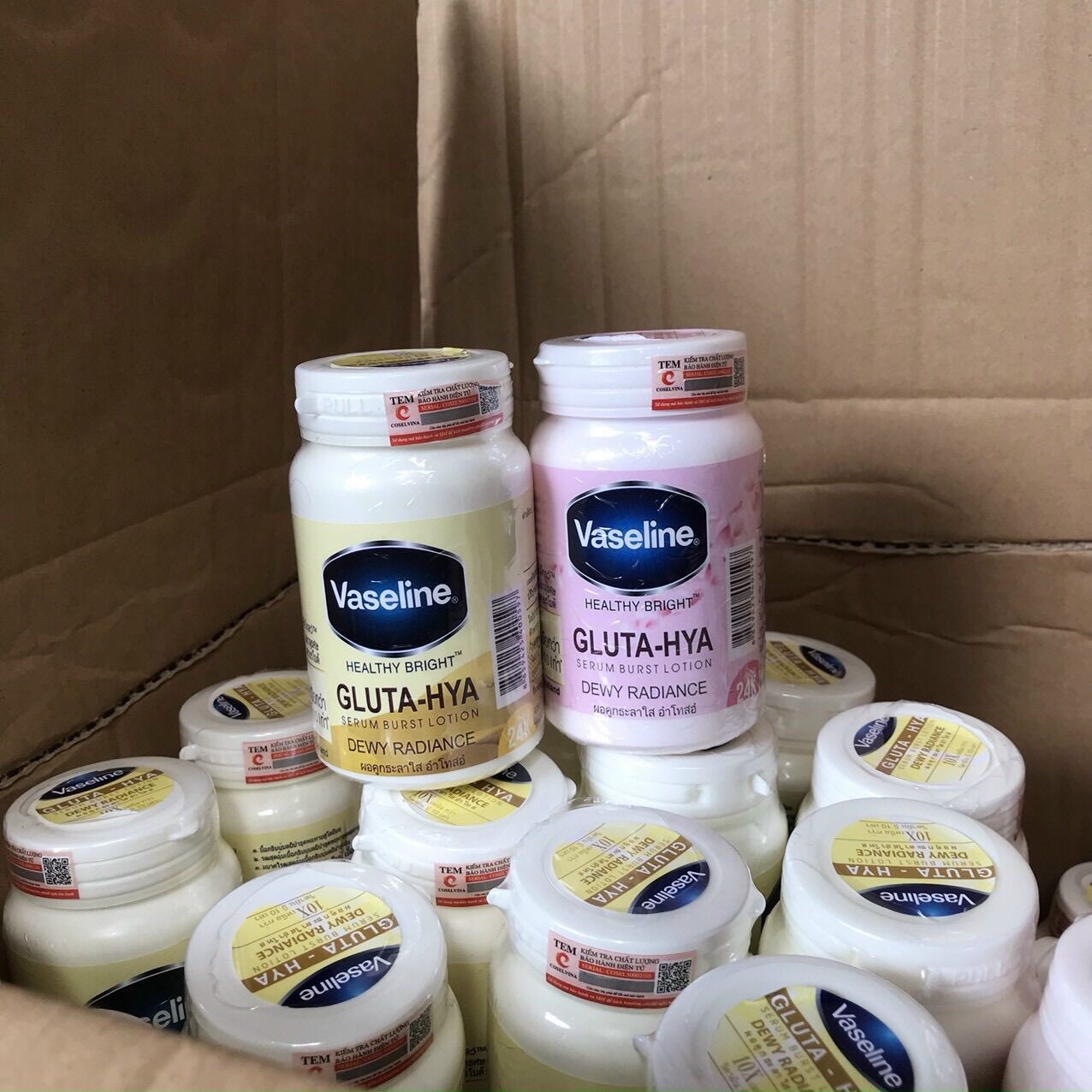 [ hũ tròn] Kích trắng Vaseline Gluta 10x Thái Lan 250g
