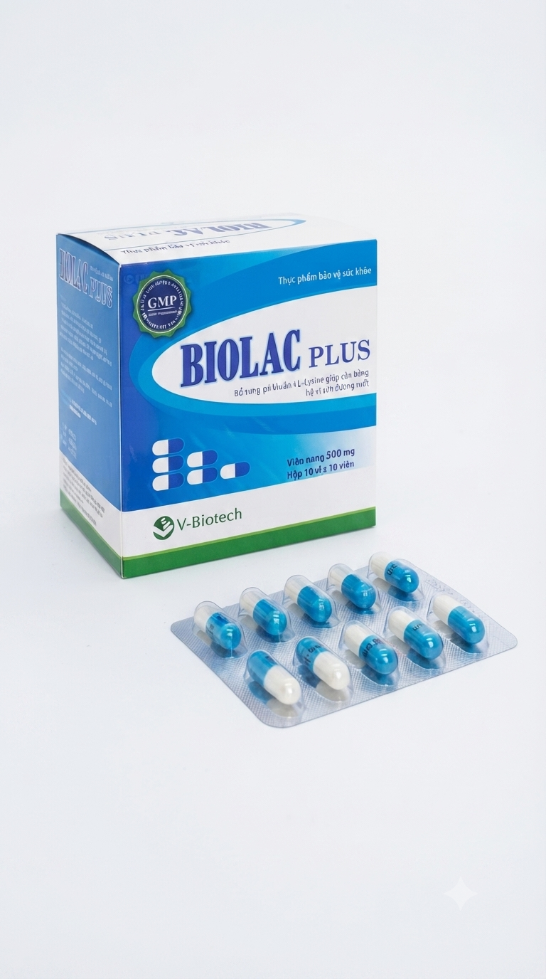 Biolac Plus hộp 100 viên nang hỗ trợ tiêu hóa và hấp thu dinh dưỡng