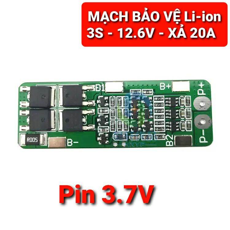achun.vn - MẠCH BẢO VỆ PIN 3S -12.6V - XẢ 20A DÙNG CHO PIN 3.7V