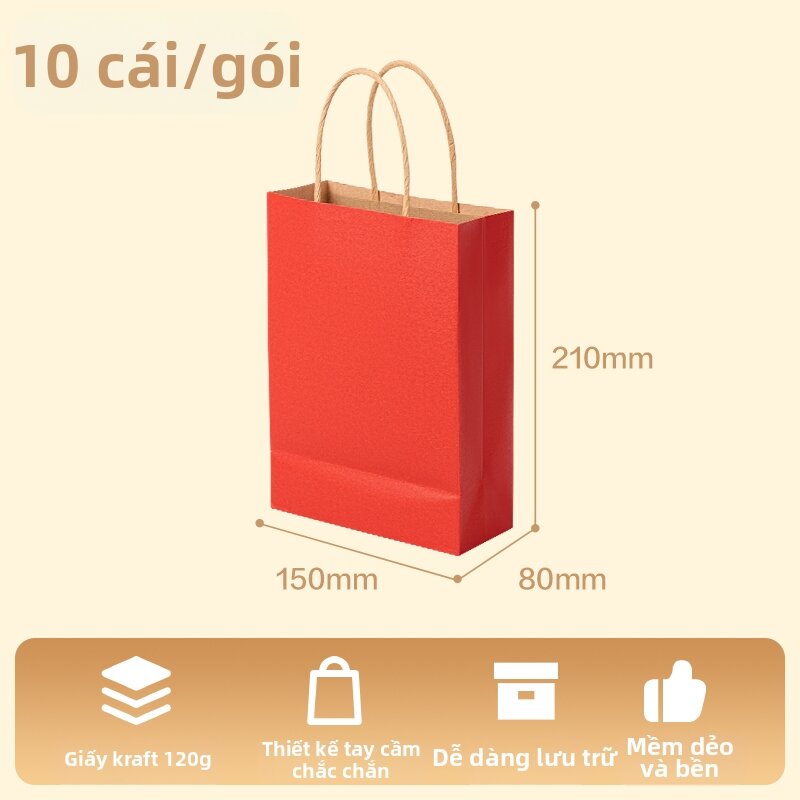 deli | Túi Quà Giấy Dày Đơn Giản và Sang Trọng 10 Cái