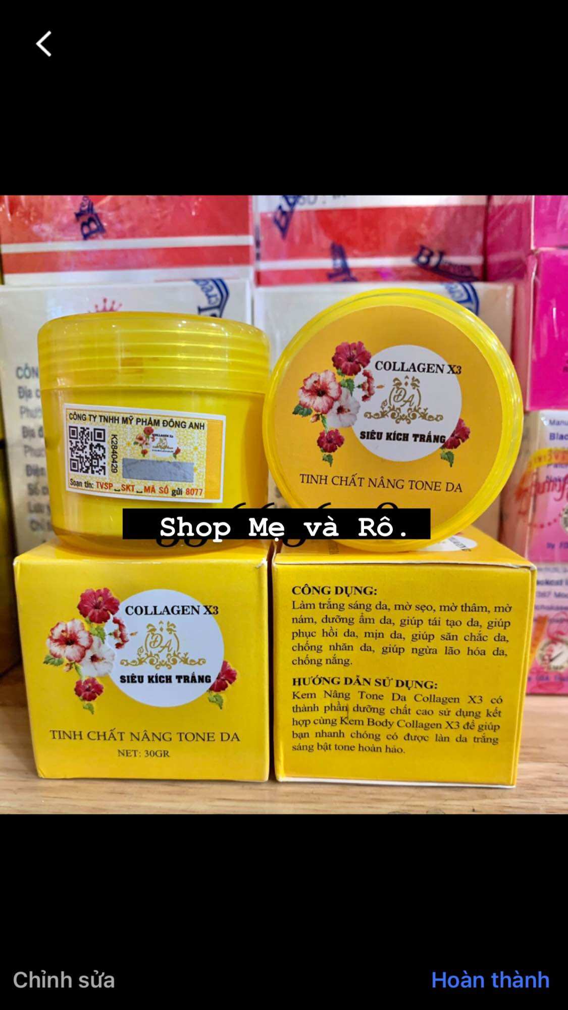 kích trắng collagen x3 hủ 30gram (lẻ)