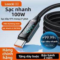 Toocki | Dây Cáp USB-C Sạc Siêu Nhanh Có Hiển Thị Số 100W