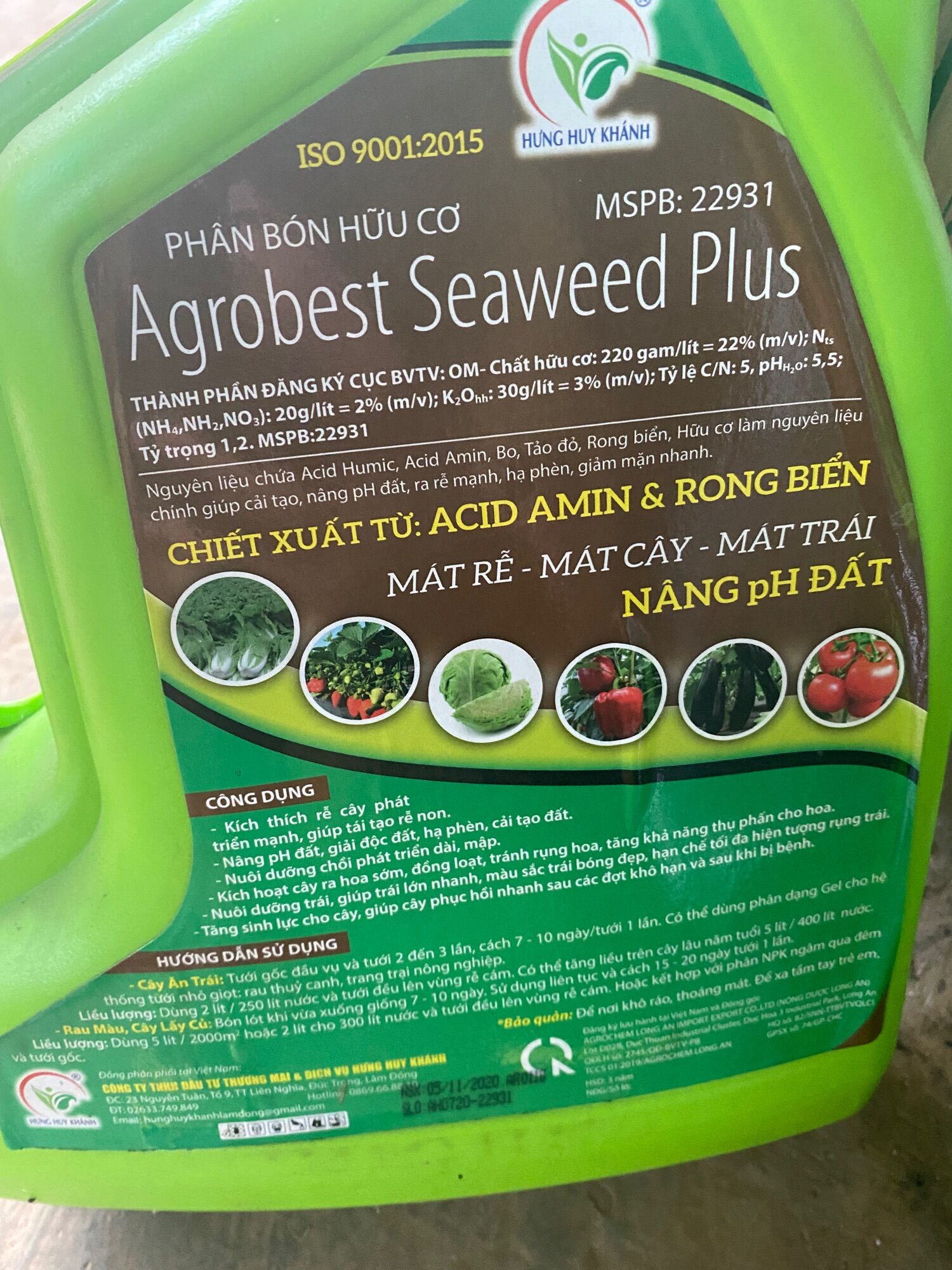 Phân Bón Hữu Cơ LIQUIT RONG BIỂN  Can 5Lít