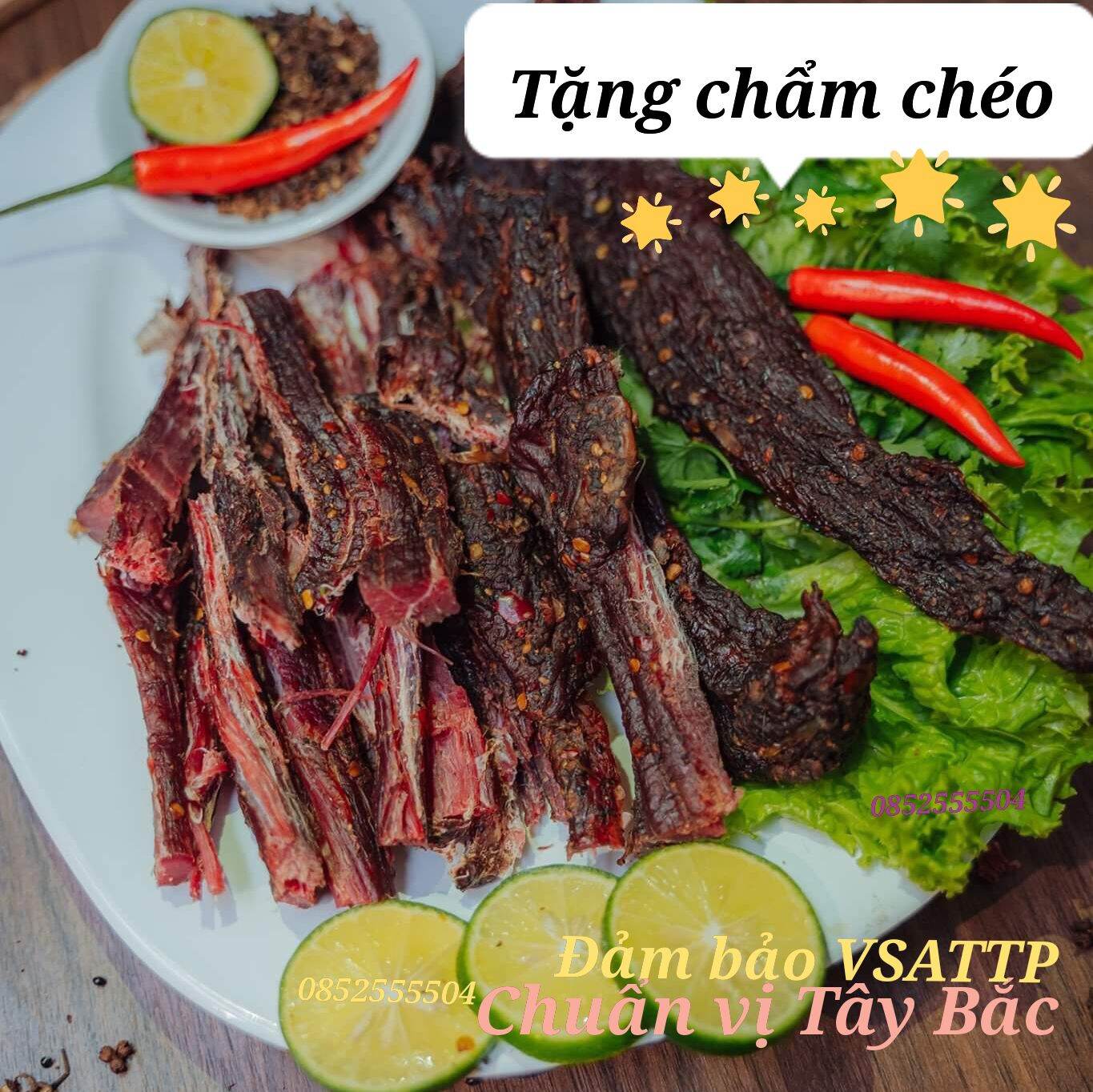 Thịt trâu gác bếp - Đặc sản Tây Bắc | tặng chẩm chéo500gram