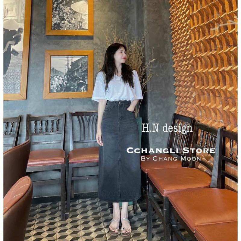 CHÂN VÁY DENIM XẺ TRƯỚC SIÊU HOT #930
