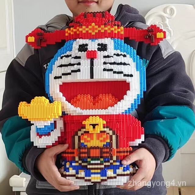 Mô hình lắp ráp Doremon thần tài, Đồ chơi xếp hình Lego Doraemon cỡ lớn - Tặng búa