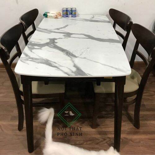 Bộ bàn ăn mango giả đá 4 ghế 40*42cm