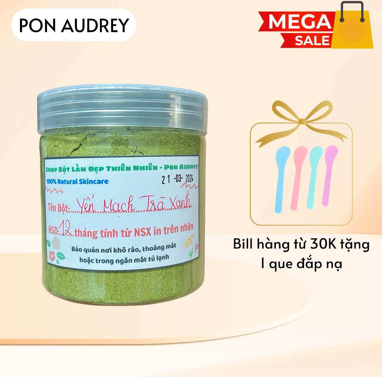 Bột đậu đỏ trà xanh, yến mạch trà xanh, cám gạo trà xanh đắp mặt và tắm trắng body