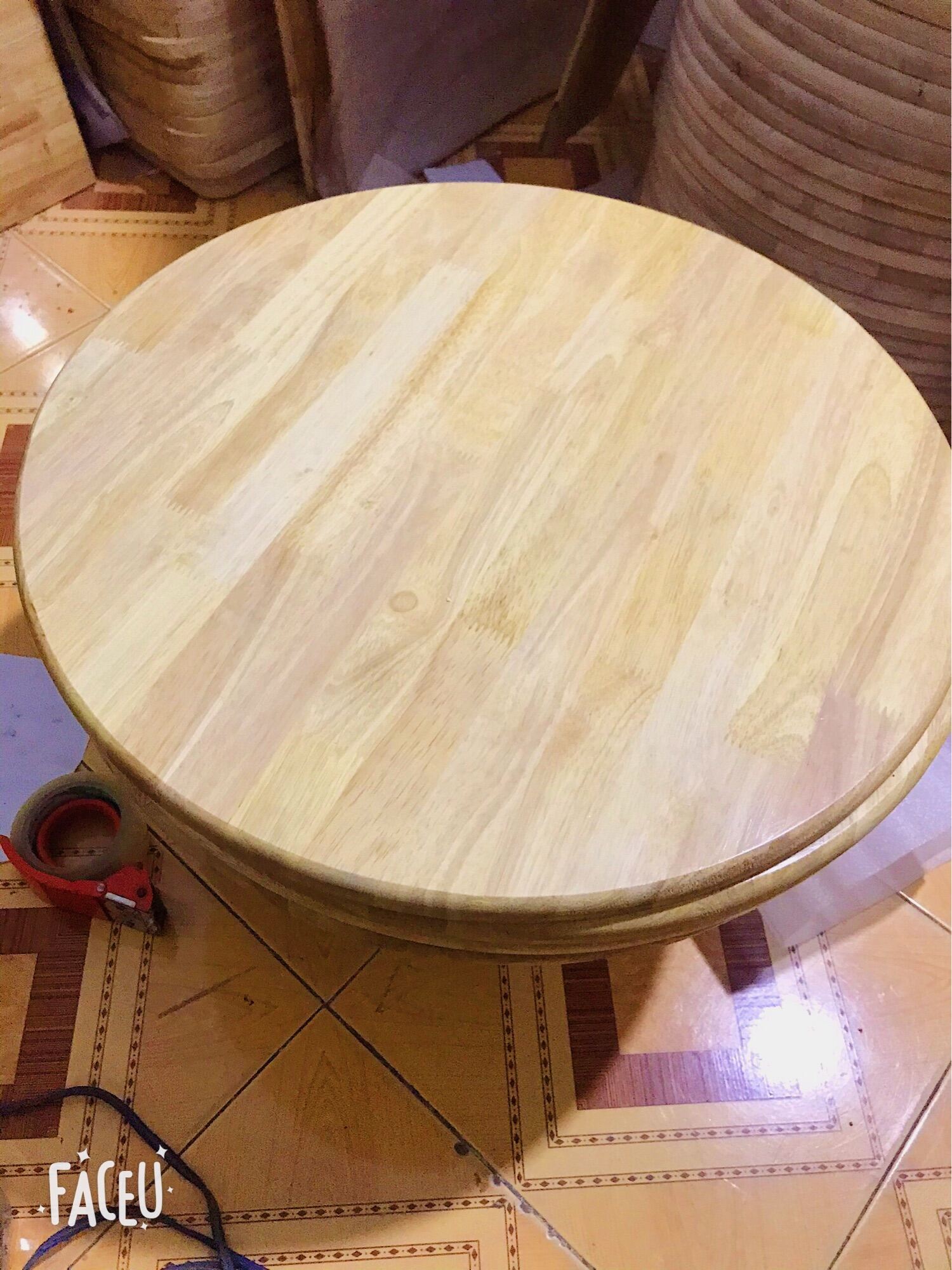 Mặt Bàn Tròn Gỗ Cao Su (dk60cm)